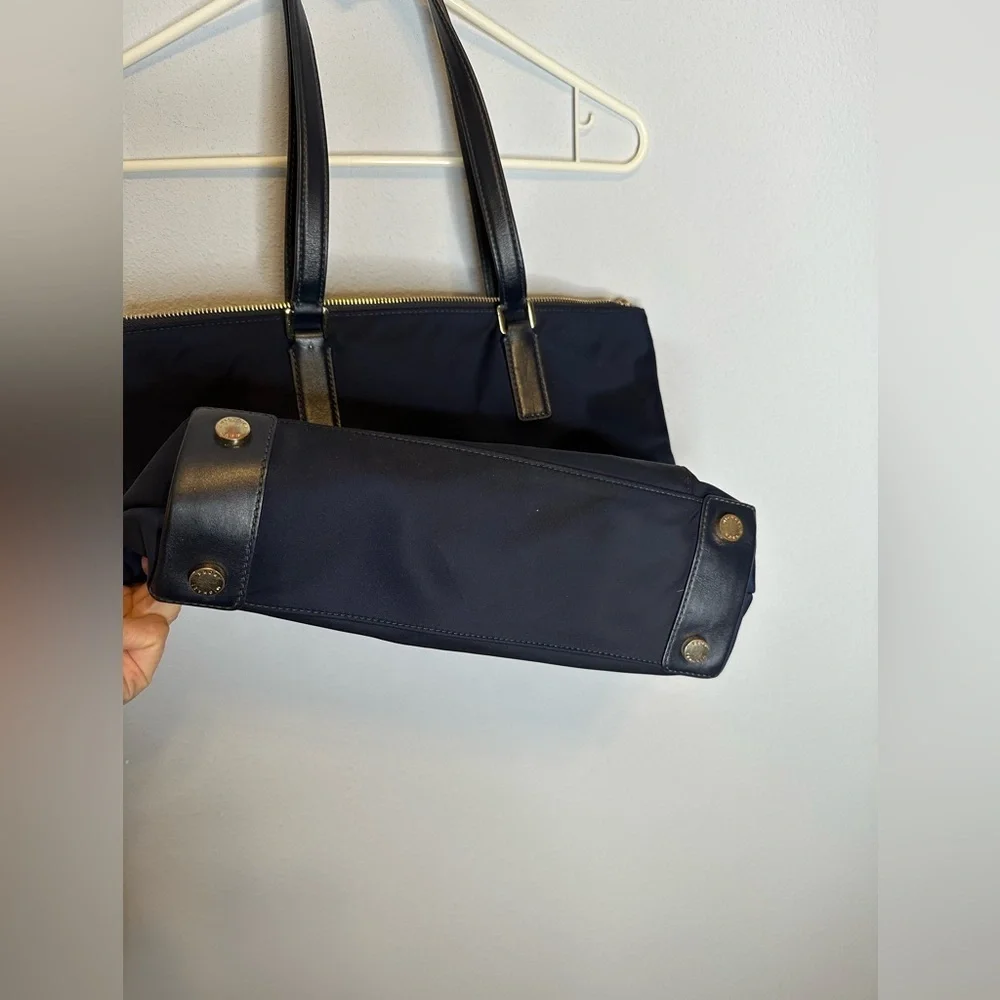 Michael Kors Ariana Large Nylon and Leather Tote navy blue